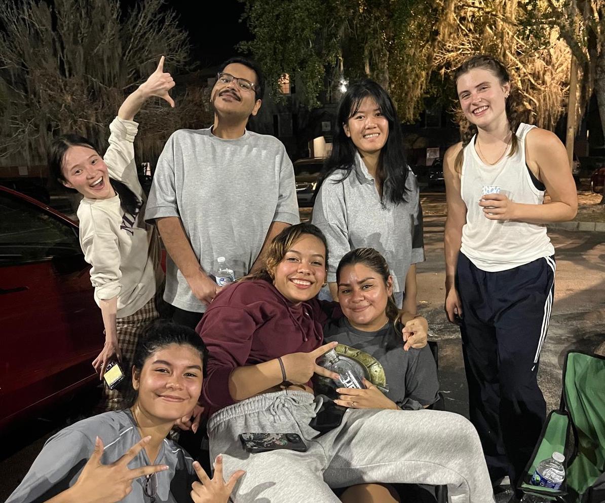 Students at Volleyball night