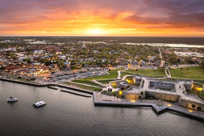 aerial view of the city of St Augustine